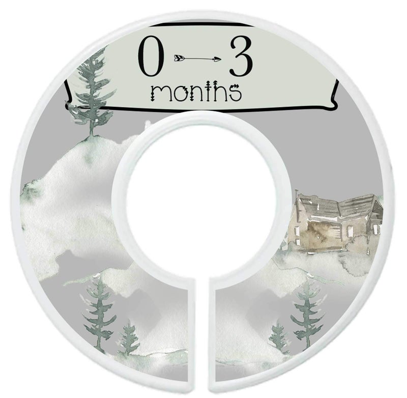 Mumsy Goose Baby Boy Clothes Dividers Nursery Closet Dividers Rustic Mountains - Image 2